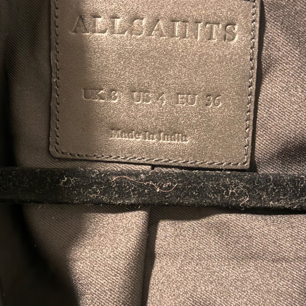 AllSaints Dalby Slim Fit Leather Biker Jacket – Black – 100% Sheep Leather - Picture 3 of 6